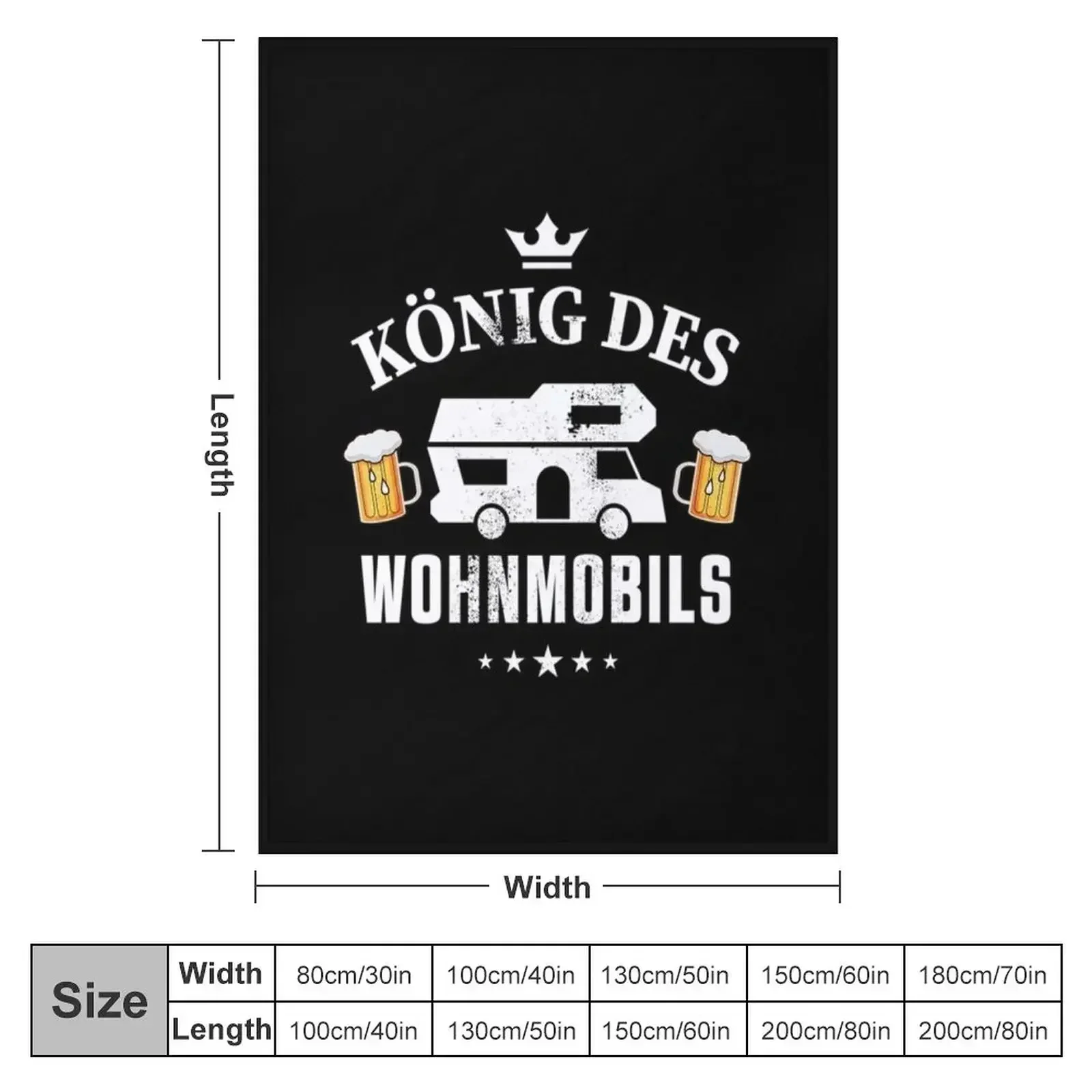 K?nig des Wohnmobils | Camping Geschenk Throw Blanket couch cozy soft plush fuzzy picnic outdoor blanket