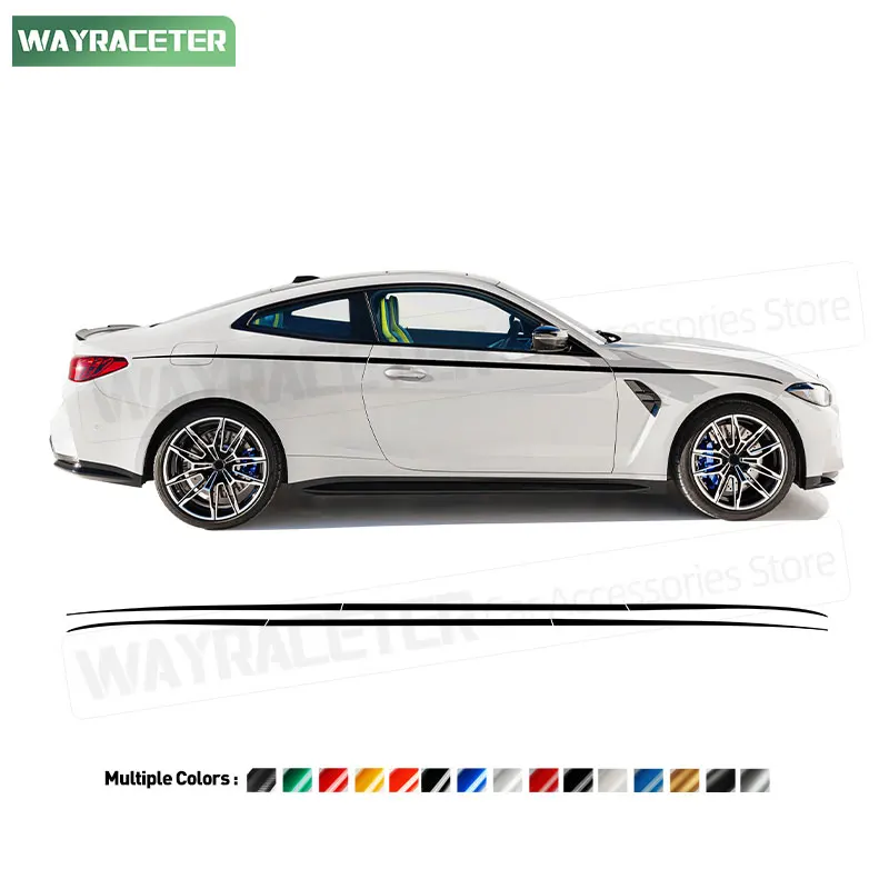 

2 Pcs Door Side Upper Stripes Sticker Carbon Fiber Vinyl Decal For BMW M4 G82 2025 Coupe Convertible G83 M Performance 2024