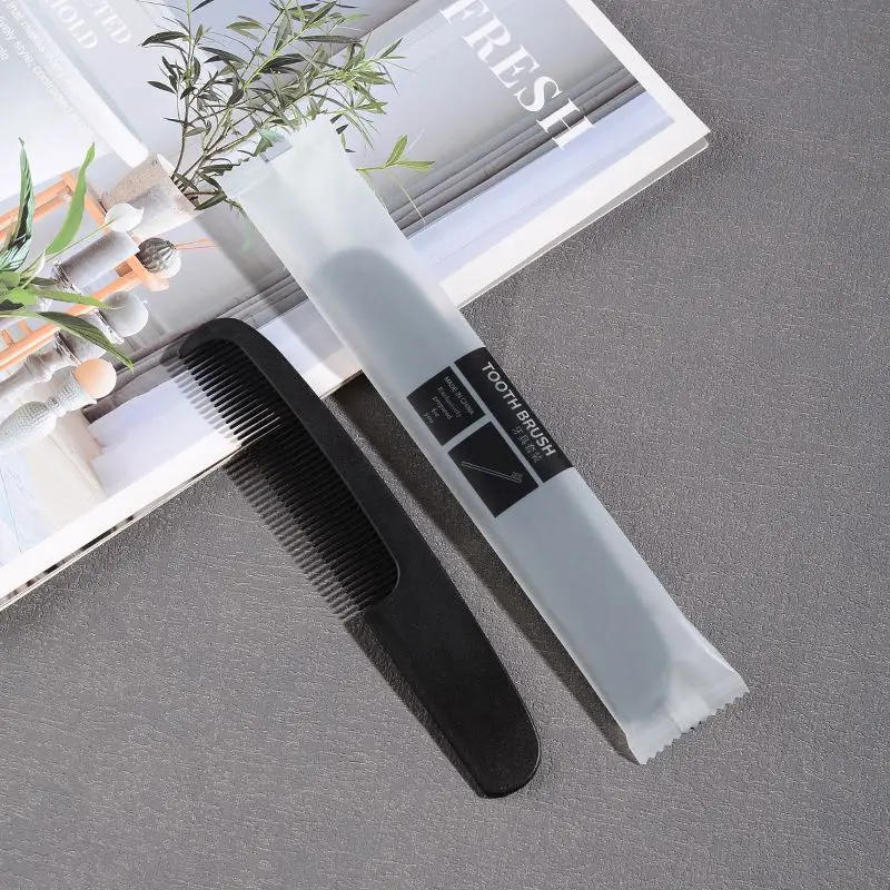 Pack of 50, Independent Packing Black Portable 18cm Length Plastic Comb for Hotel,Travel,Hiking,Party,Hair Salon,Beauty Storet