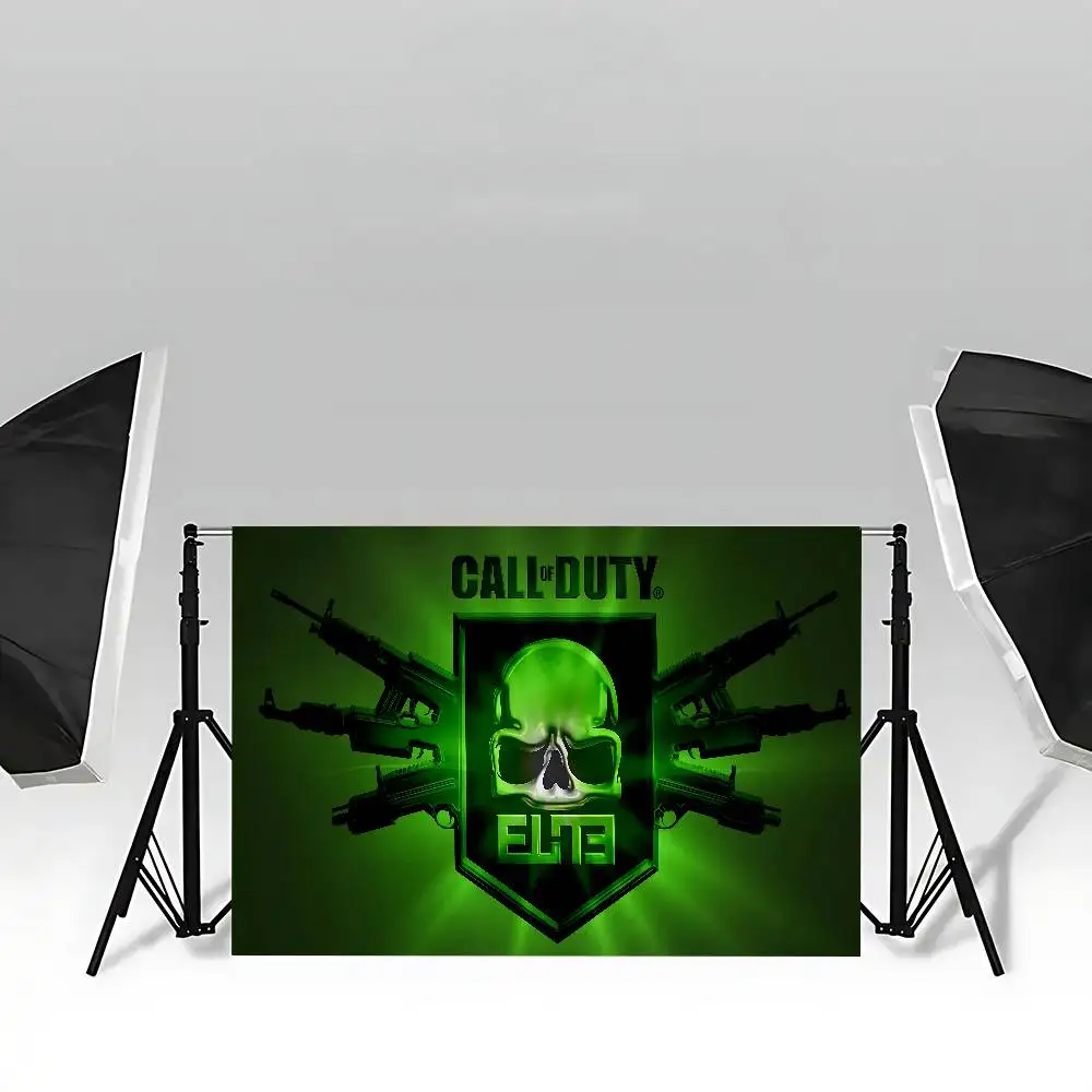 شعار Call Of Duty لتزيين خلفية حفلة عيد الميلاد السعيدة للأطفال الأولاد وحفلات استقبال المولود الجديد وخلفية التصوير الفوتوغرافي من البوليستر