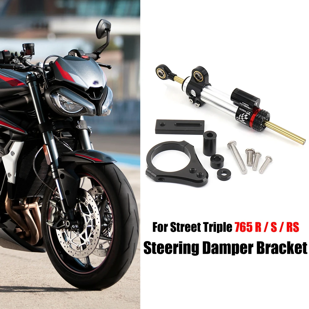 

Motorcycle CNC Stabilizer Damper Aluminum Steering Mounting Bracket For Street Triple 765 S 765S STREET TRIPLE 765RS 765R