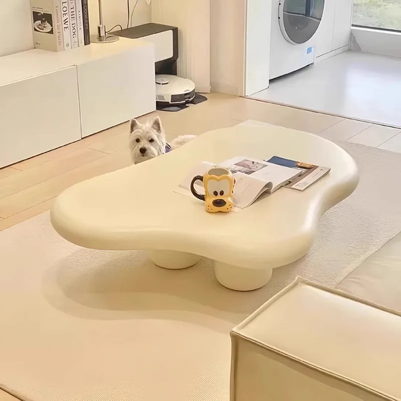 Glam Kawaii Coffee Table Minimalist Cloud Shape Trendy French Coffee Table Living Room Minimalist Table Basse Home Furniture