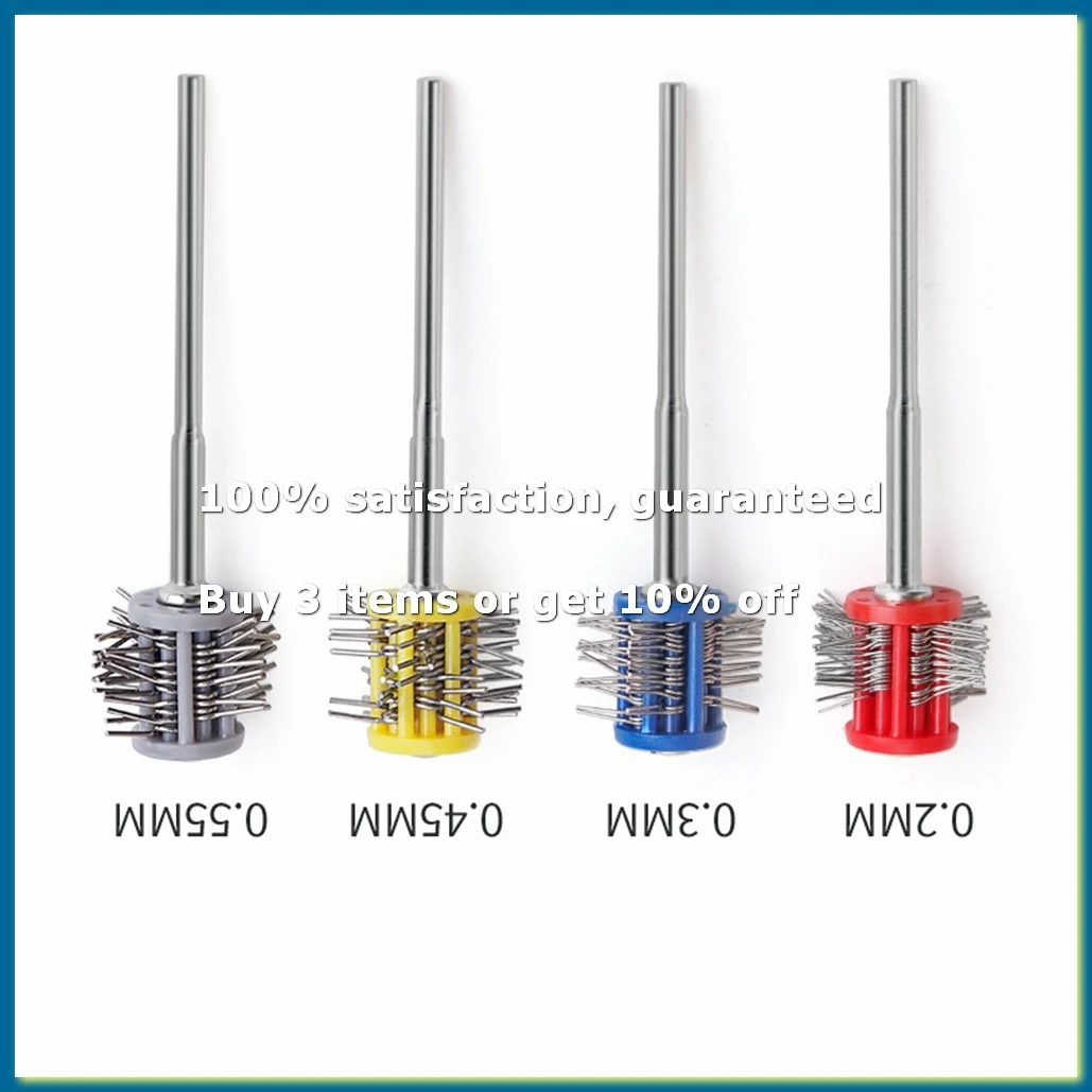 Professional Polishing Grit Mounted Wire Brush, Pro Texturning Brushes with Handle for DIY Jewelry Making Tools Blue