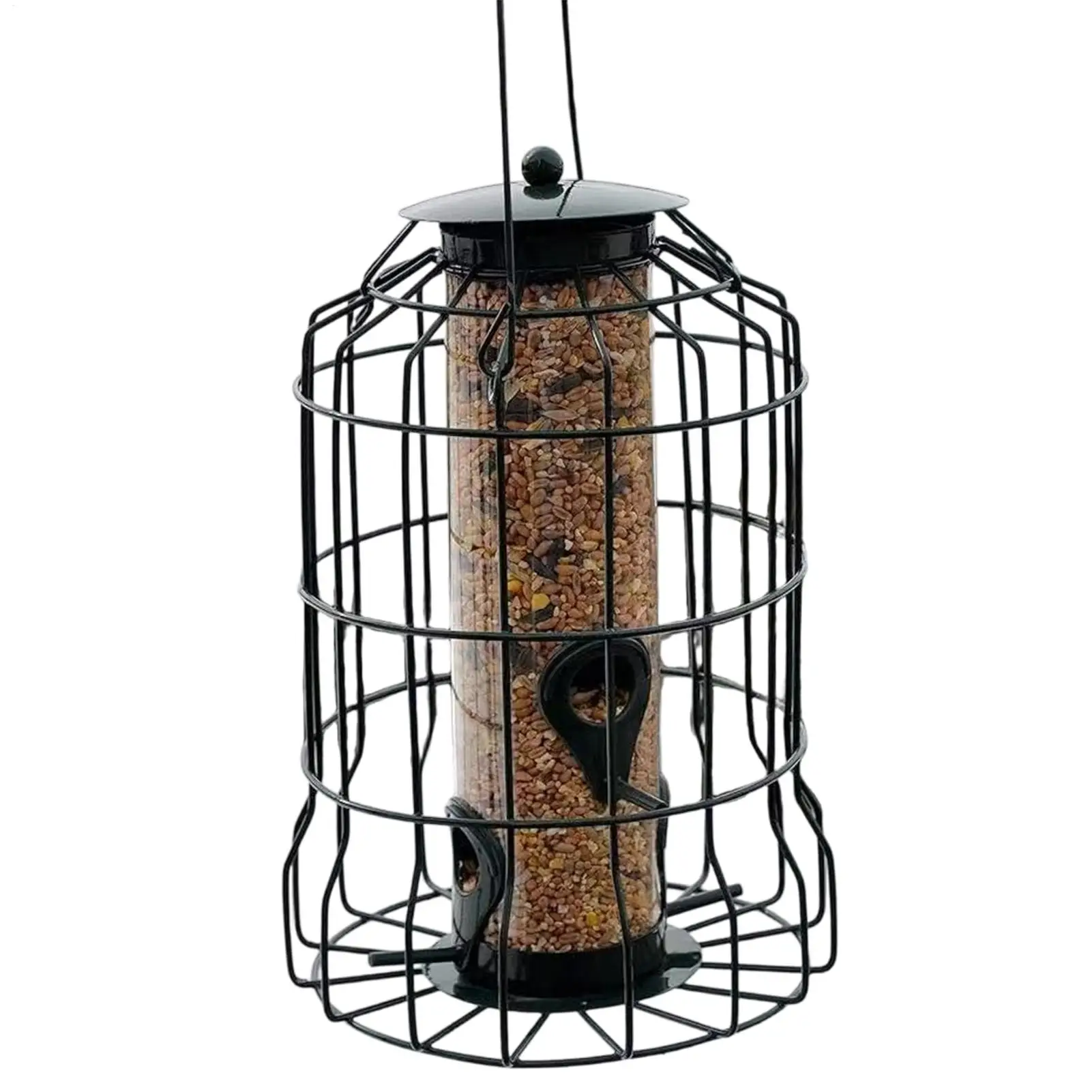Bird Feeder 4-Port Weatherproof Squirrel Proof Metal Large Bird Feeder Outdoor Hangable for Watching Hummingbird Finch Chickadee