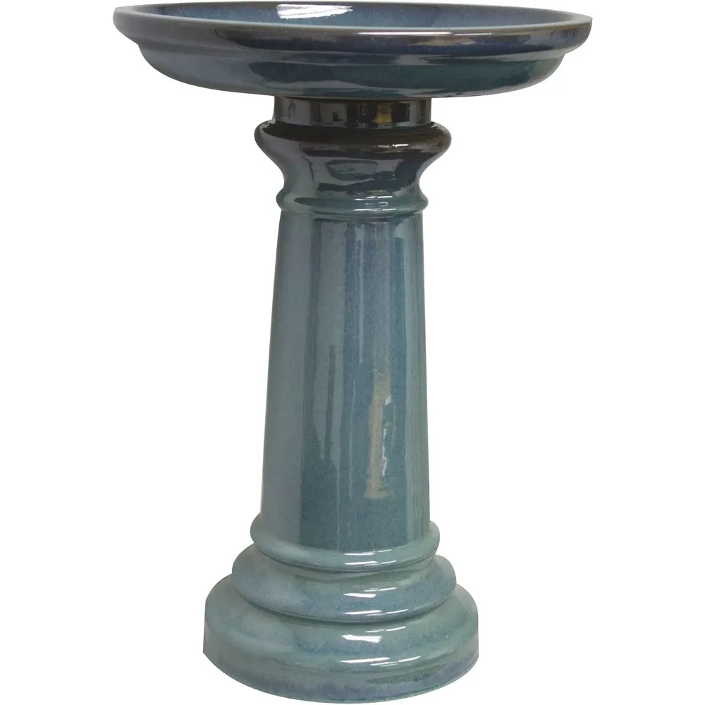 Bird Bath, 24 Inch, Light Blue