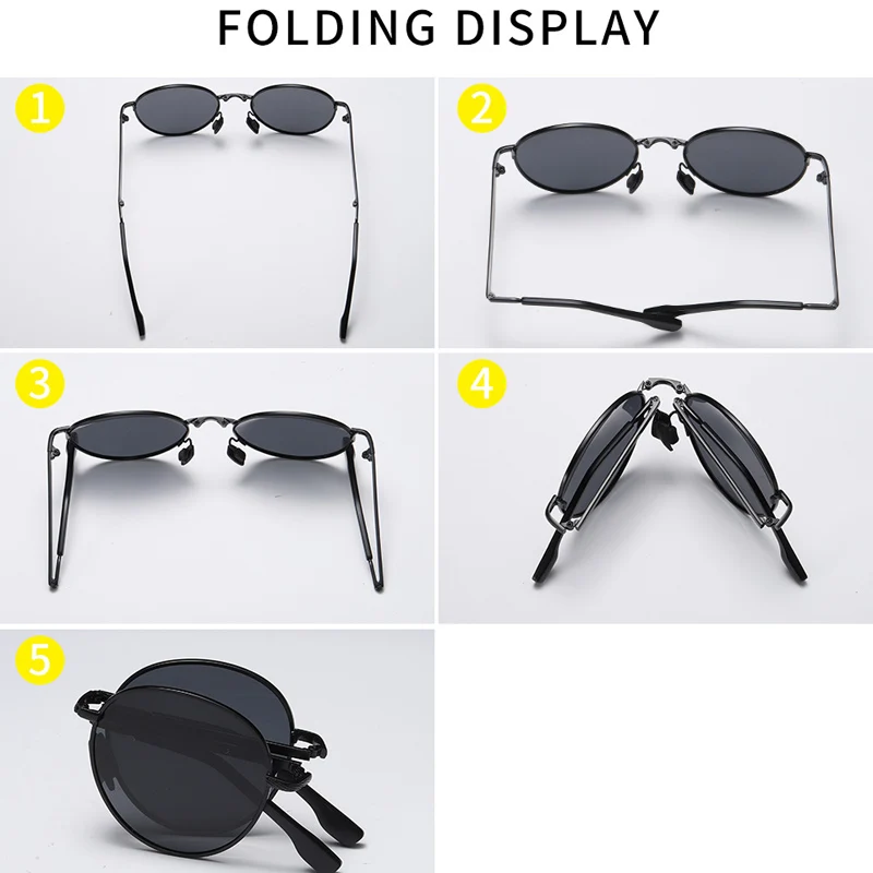 KIZN ريترو للطي قصر النظر النظارات الشمسية النساء الرجال الاستقطاب نظارات للقيادة وصفة طبية البصريات UV400 نظارات الموضة -0.50 إلى -6.0