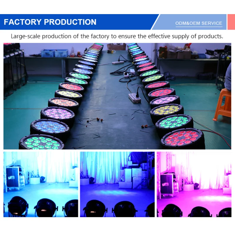 Luce par LED 18x10W IP65 Impermeabile RGBW 4IN1 DMX512 Illuminazione scenica con volo pronto