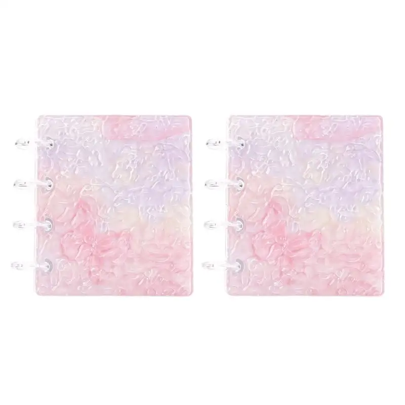 2-Pack Card Collection Organizers with Transparent Sleeves, Rearrangeable Rings-Bound Pages, 20 Slots, and Gradient Covers D2RC