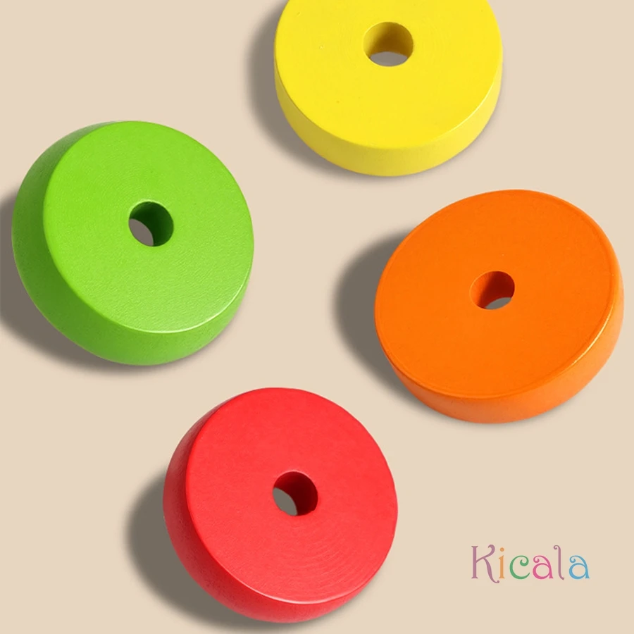 나무 과일 쌓기 장난감 논리적 사고 학습 장난감 감각 장난감 색상 분류 매칭 게임 어린이 몬테소리 유아용 장난감