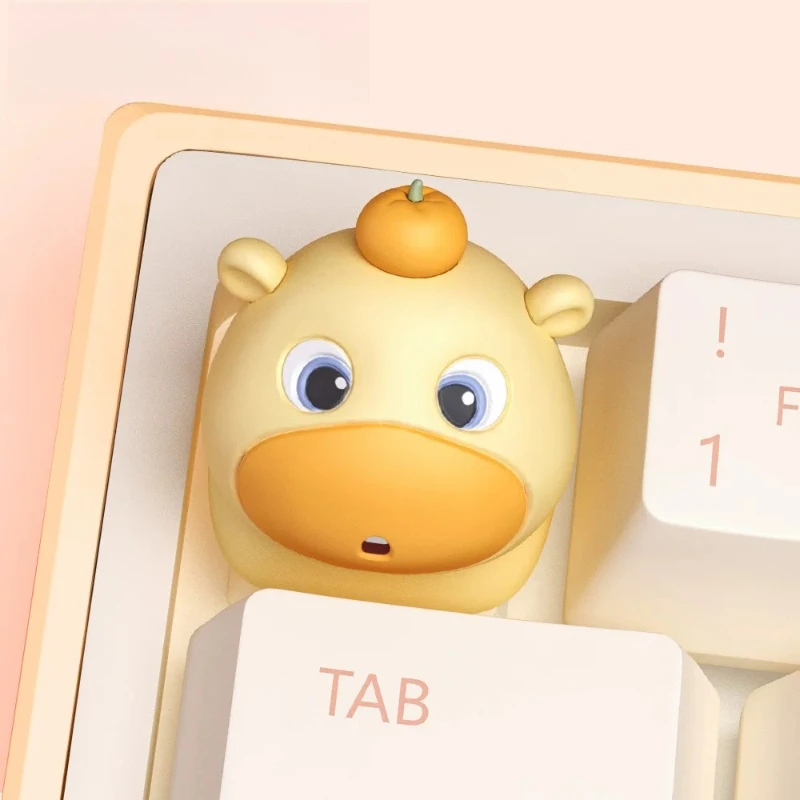 New Anime Figure Dolphin Dudu Surprised Expression Personalized Creativity Single Resin Cute Keycaps Mechanical Keyboard