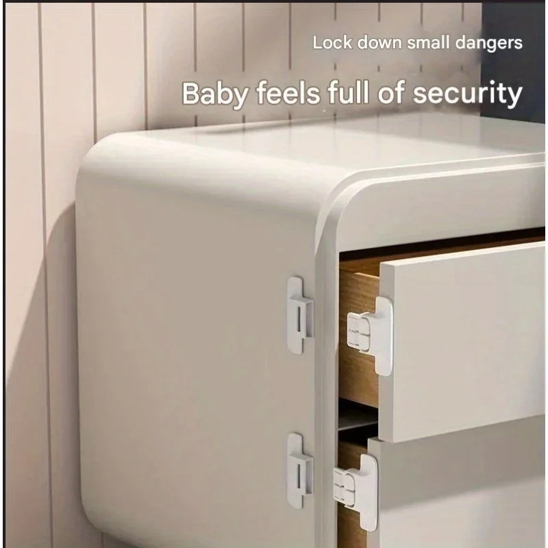 8Pcs Universal Refrigerator Lock Household Refrigerator Door Closer Multi-function Cabinet Door Lock Kids Security Protection