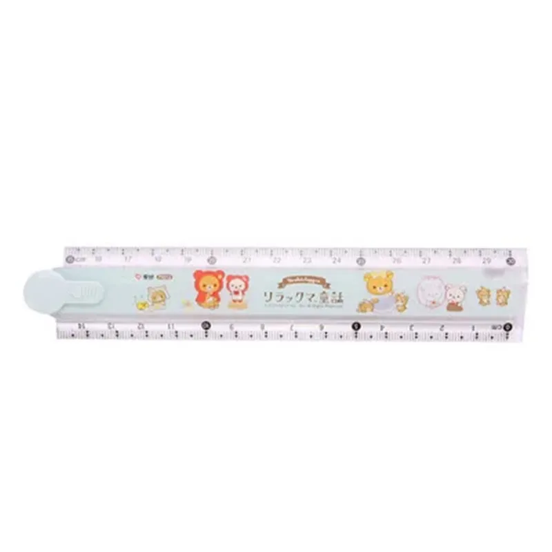 AIHAO 75012 Rilakkuma 15/30CM Folded Ruler Plastic Geometry Maths Square Drawing Stationery Angle Rulers School Supplies Kawaii