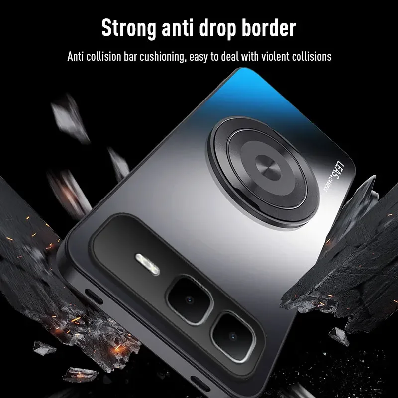 Матовый матовый магнитный автомобильный чехол для телефона с подставкой для Infinix Smart 10 Plus, противоударная защитная задняя крышка, чехол Smart 10 Plus