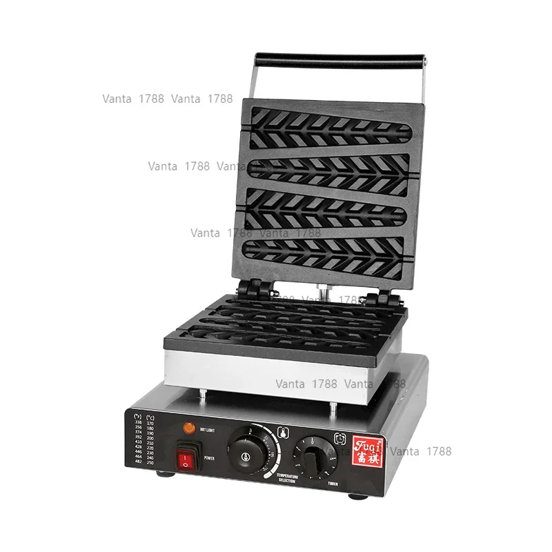 New 220V Pine Shaped Waffle Maker for Restaurant and Hotel Use for Food Preparation Electric Waffle Iron Non Stick Coating Adjus