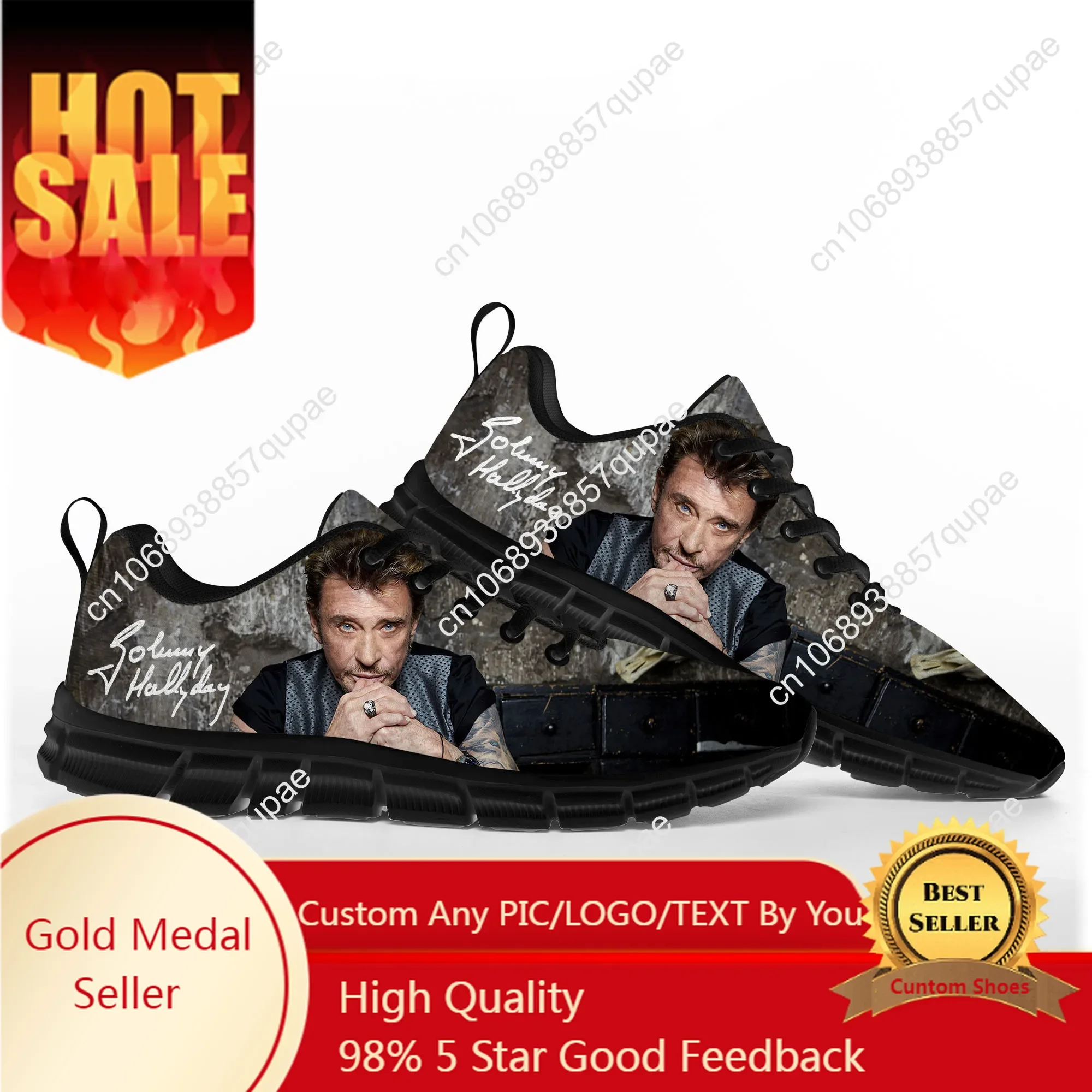 Johnny Hallyday Rock Singer Sports Shoes Mens Womens Teenager Kids Sneakers 3D Print Pattern Custom Couple High Quality Shoes