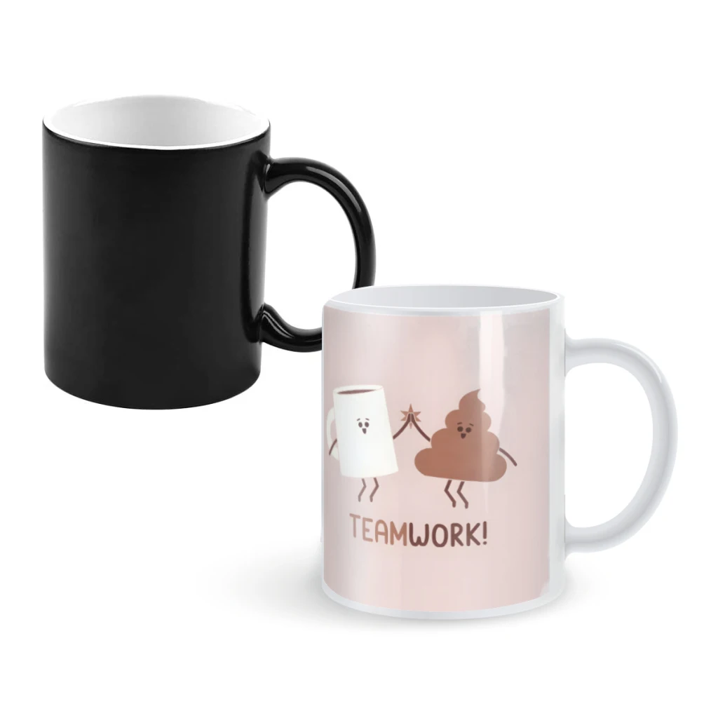 

TeamworkCoffee Mugs And Mug Creative Color Change Tea Cup Ceramic Milk Cups Novelty Gifts