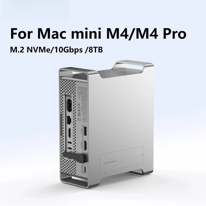 Blueendless SSD Docking for 2024 MAC Mini M4/M4 Pro Stand with M.2 NVMe SSD Enclosure 4K/60HZ HDMI-Com SD4.0 TF4.0 10Gbps C HUB