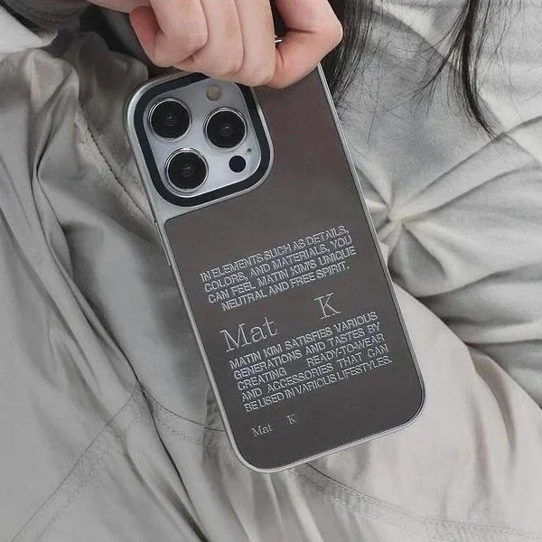 MagSafe Mirror Silver Border Denim Pattern Phone Case Cover for IPhone 12 13 14 15 Pro Max Case for IPhone 14 Pro Max