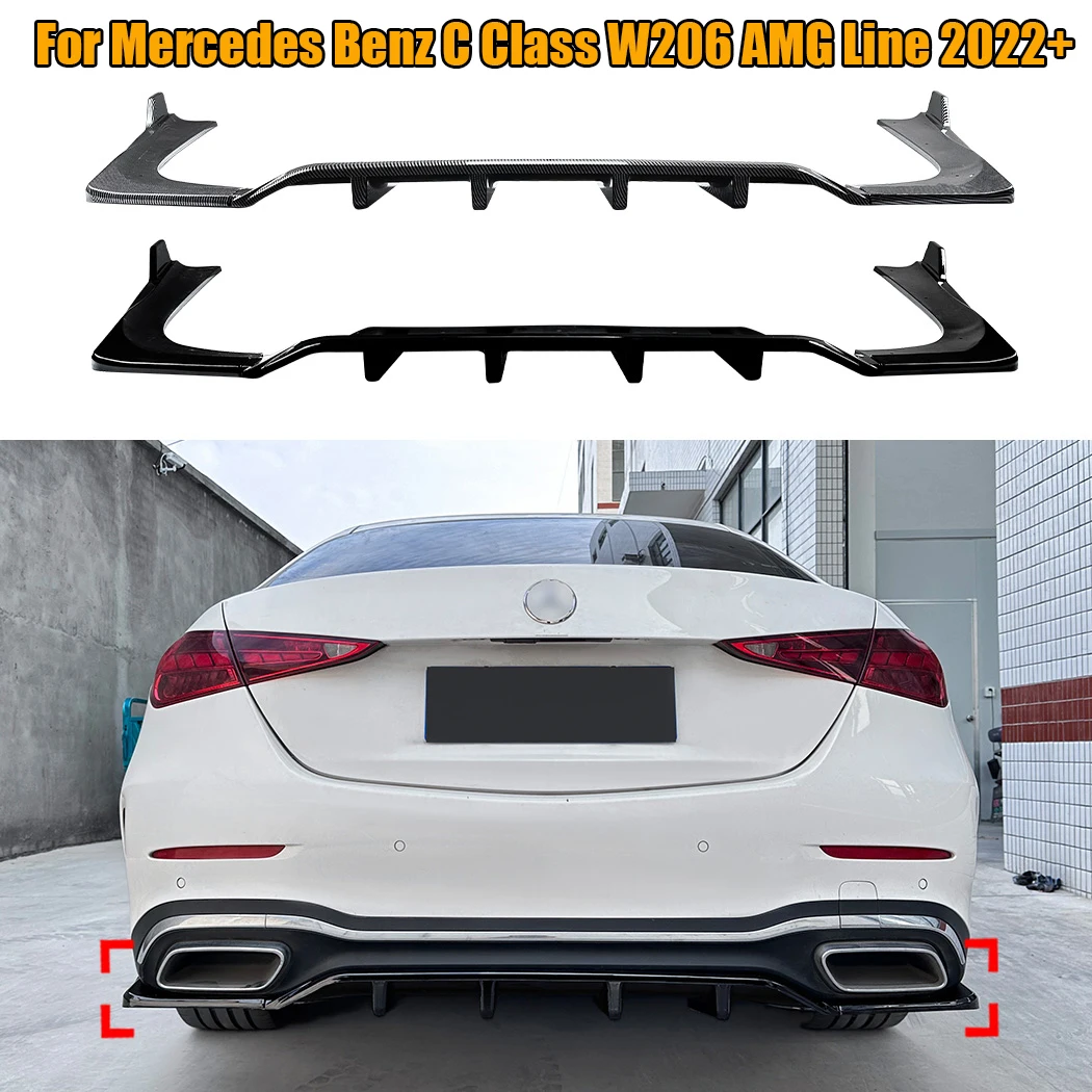 

Rear Bumper Diffuser Lip Spoiler For Mercedes Benz C Class W206 AMG Line 2022+ Rear Splitter Lip Bodykits Tuning