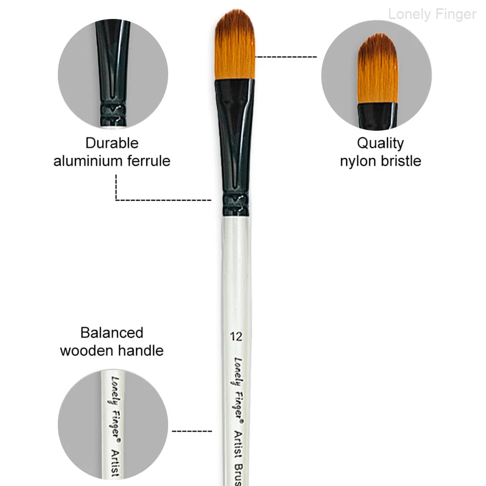 12/48 szt. Różne rozmiary pędzli do malowania akwarelą, akrylem, gwaszem, tuszem i temperą