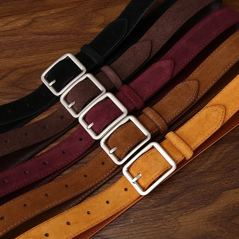 حزام جلد سويدي بسيط راقي للنساء، حزام جلد سويدي عصري ومتعدد الاستخدامات للنساء #4