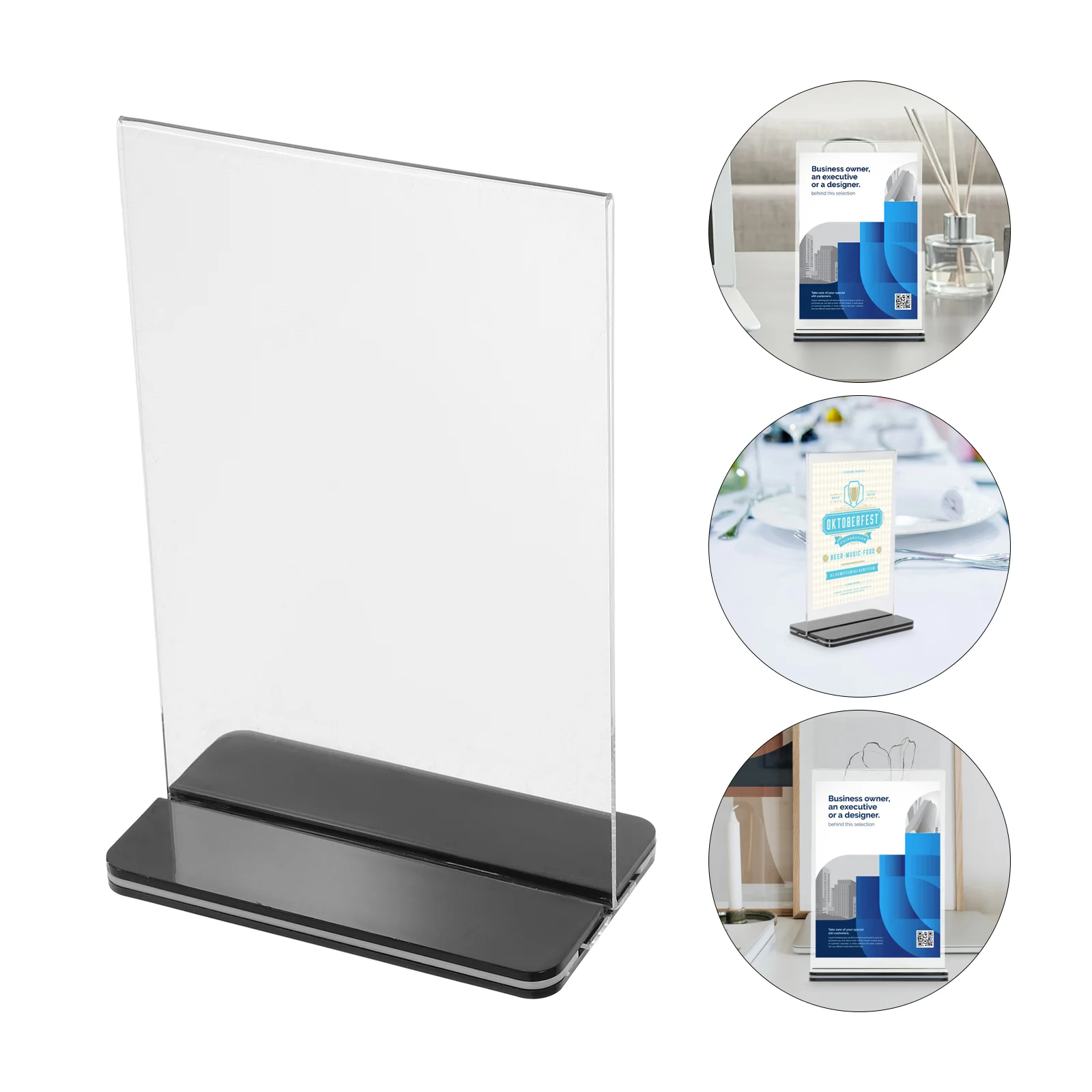 3 Pcs Logo Display Stand Menu Show Rack Restaurant Holder Picture Holders for Tables Bracket Acrylic