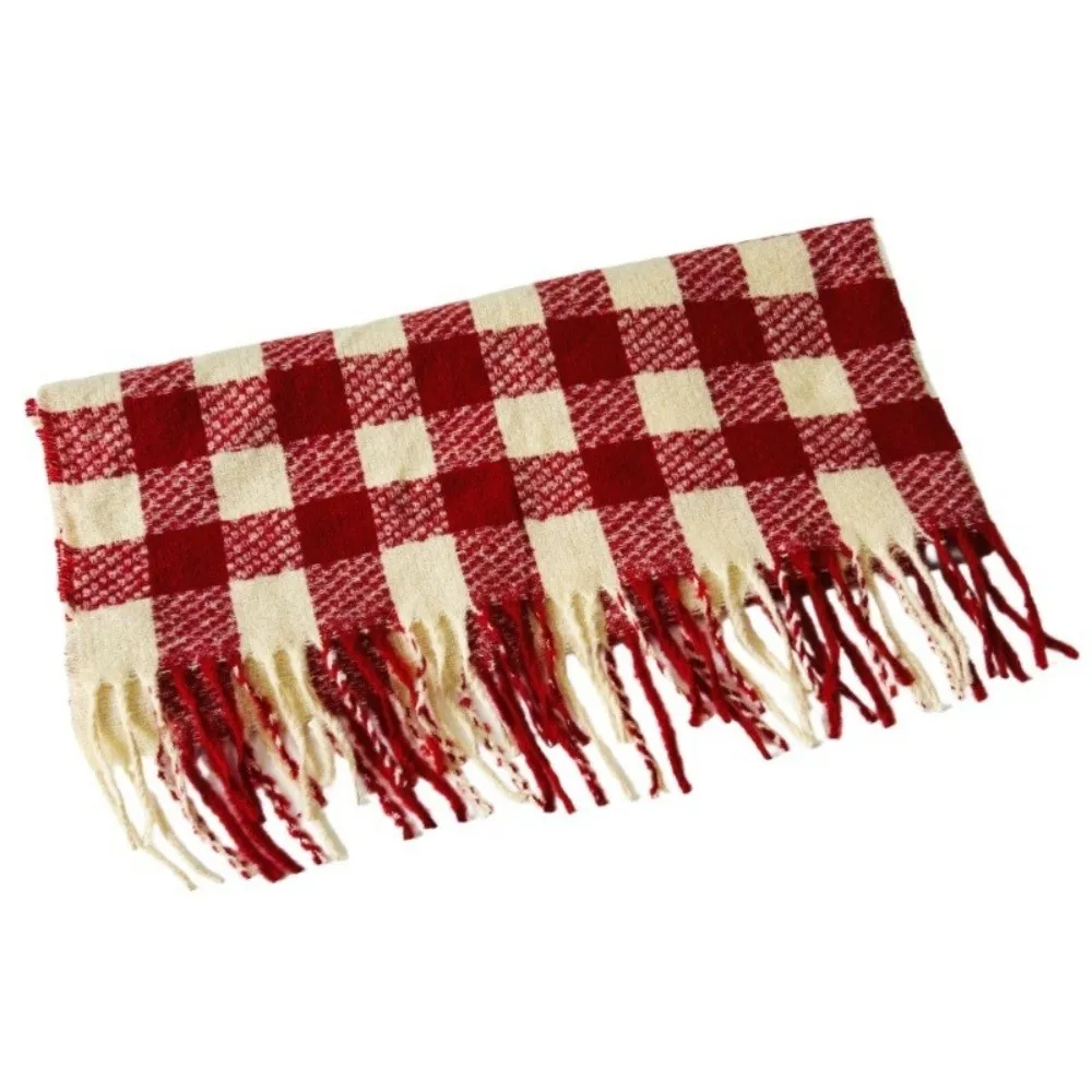 

Темпераментный клетчатый шерстяной шарф с кисточками, холодостойкий корейский стиль, зимние кашемировые шарфы, утепленные длинные женские кашемировые шаль для девочек