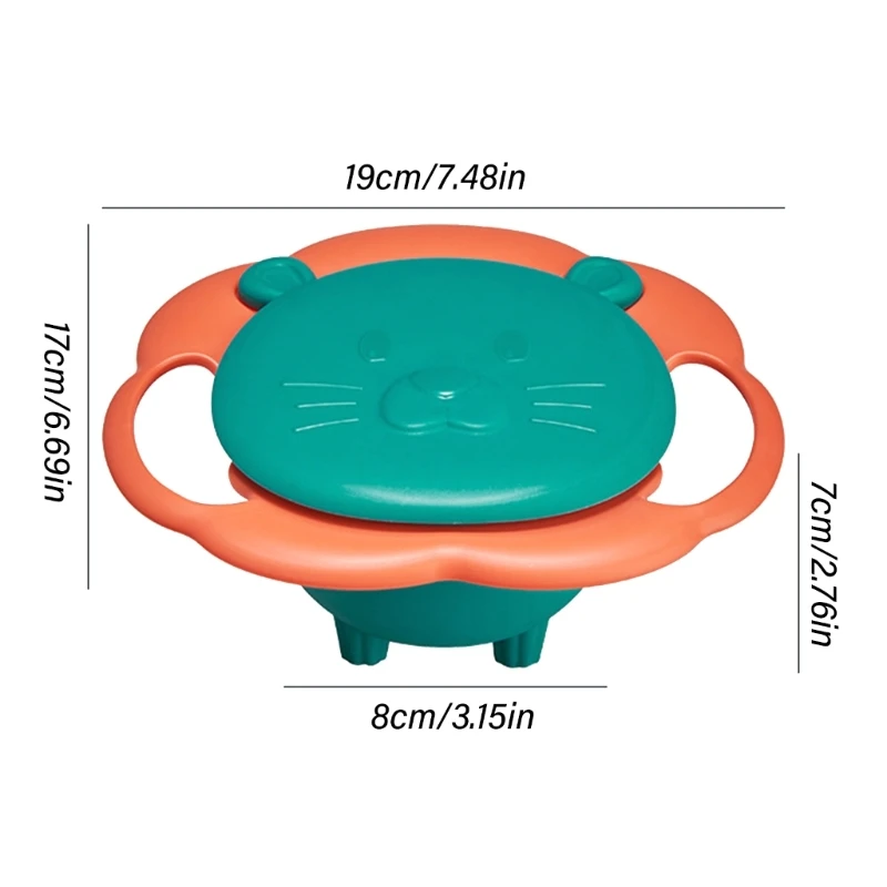 Tigela equilíbrio infantil sem derramamento, anti-escaldante anti-queda, tigela giroscópica