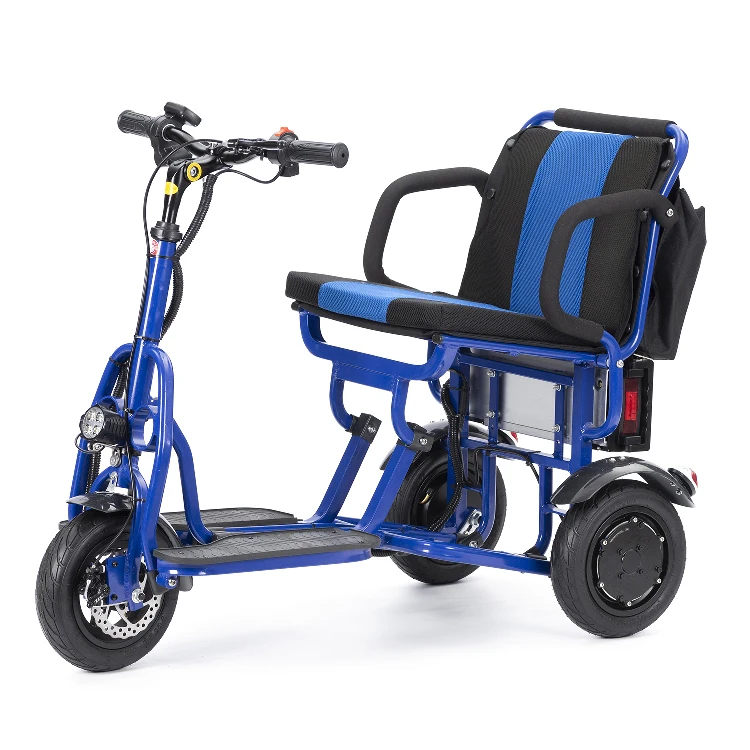 

Youhuan YHX03 Foldable 3 Wheels Aluminium Electric Handicapped Scooter 48V 12AH Lithium 350W Max Loading 130KG Mobility Scooter