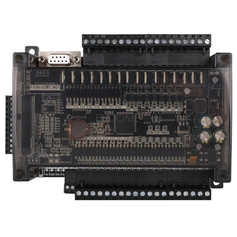 FX1N FX2N FX3U 32MT 6AD 2DA PLC 32000 Steps, Ethernet CAN NTC Optional, 8x100KHz Pulse Modbus TCP RTU 24VDC for Mitsubishi