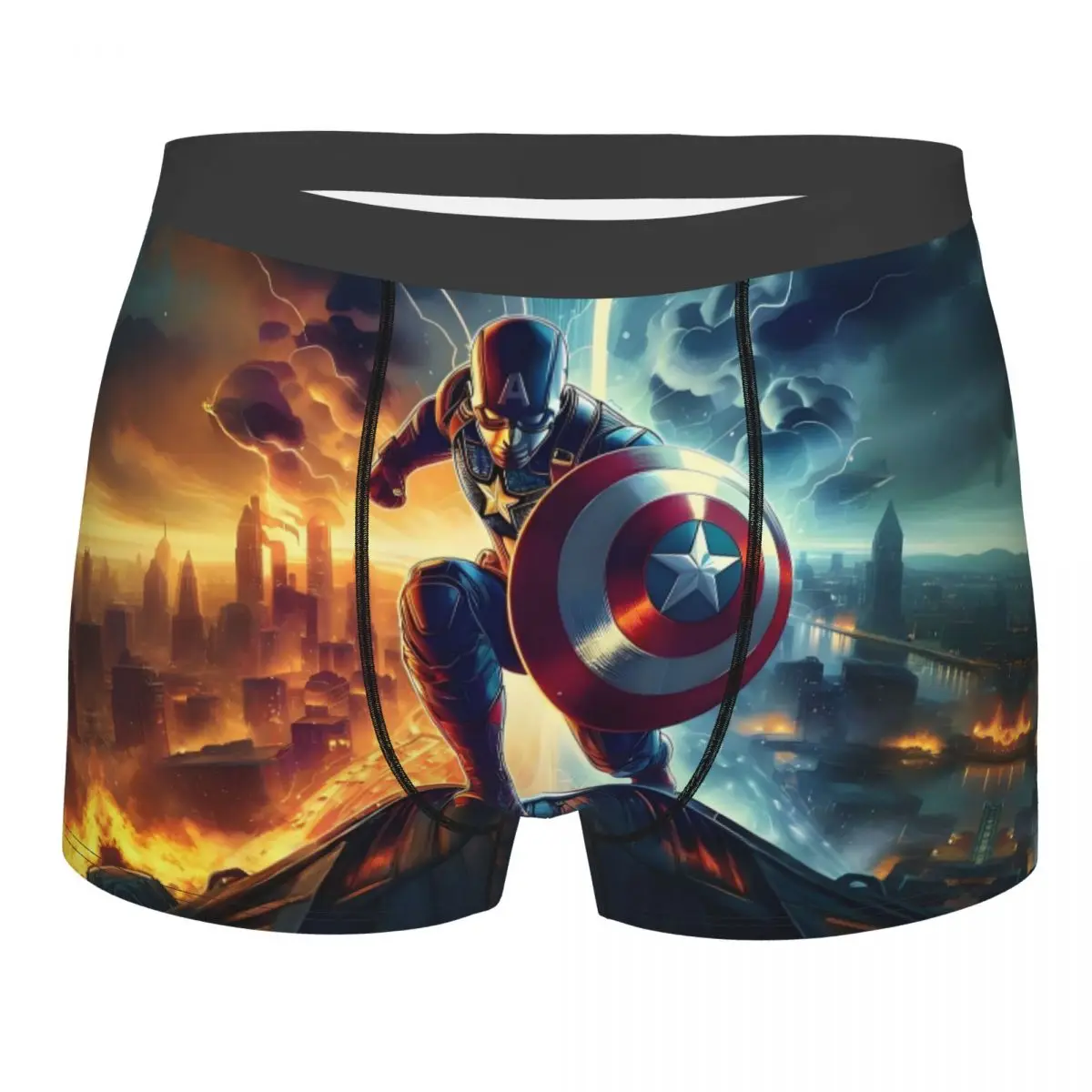 Calzoncillos personalizados de Capitán América Marvel superhéroe ropa interior para mujer transpirable estiramiento película de cómics bragas de Anime