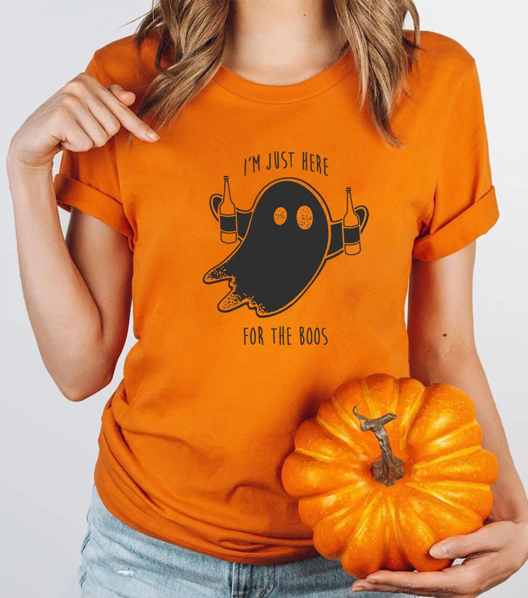 

I'M Just Here For The Boos Men'S T Shirt Halloween Party Cute