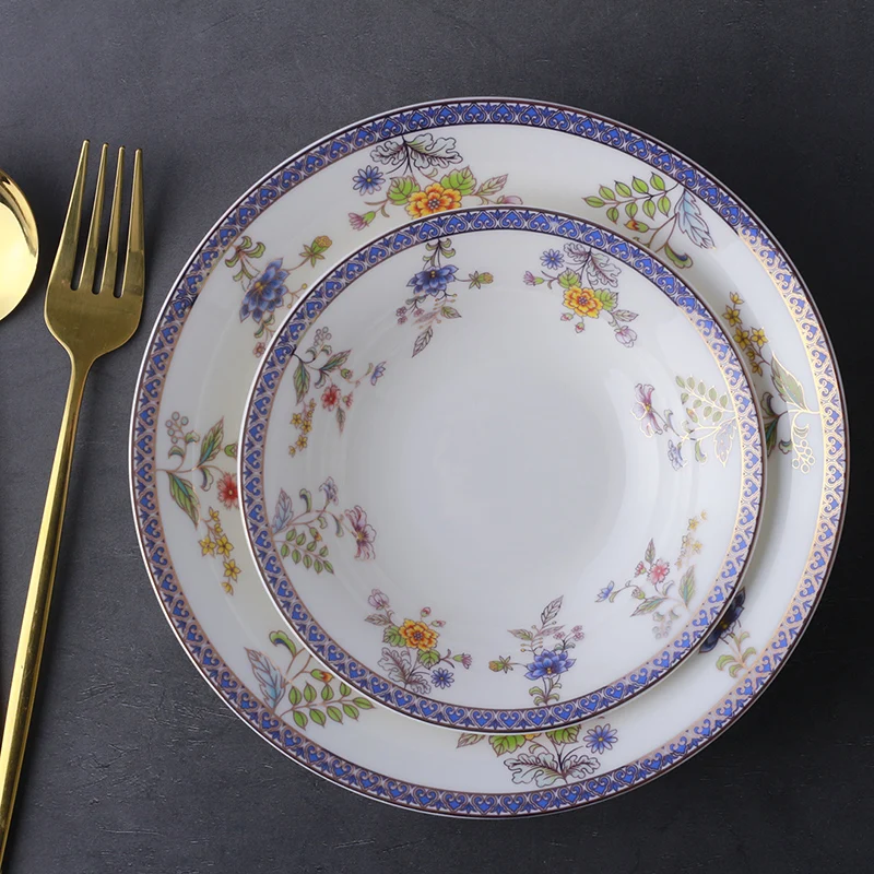 

Dangte Flng Song High-End Bone China Korean Sle Soup Plate Cerc Deep Di round Vegetable Plate Small Sna Plate