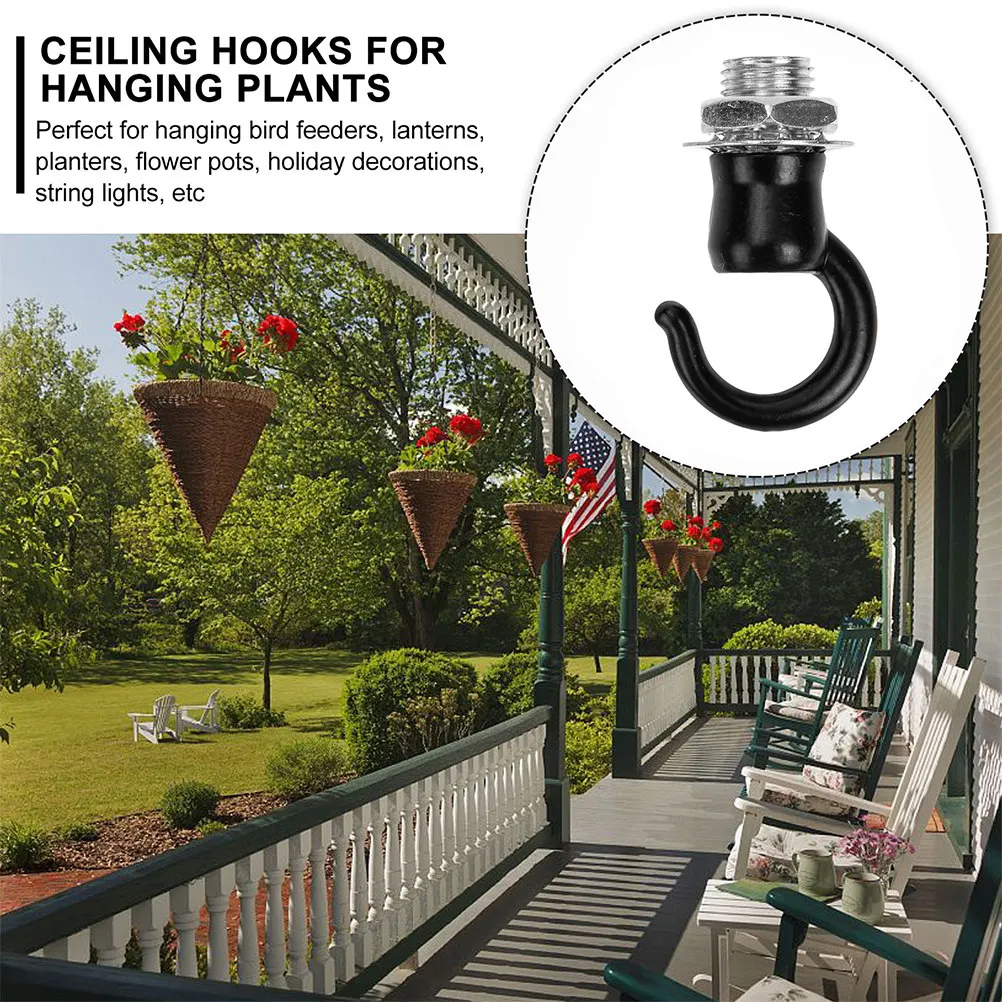 12Pcs Heavy Duty Lantern Hooks Iron Vintage Ceiling Hangers for Hanging Lights Plants Wind Chimes Chandeliers Home Garden
