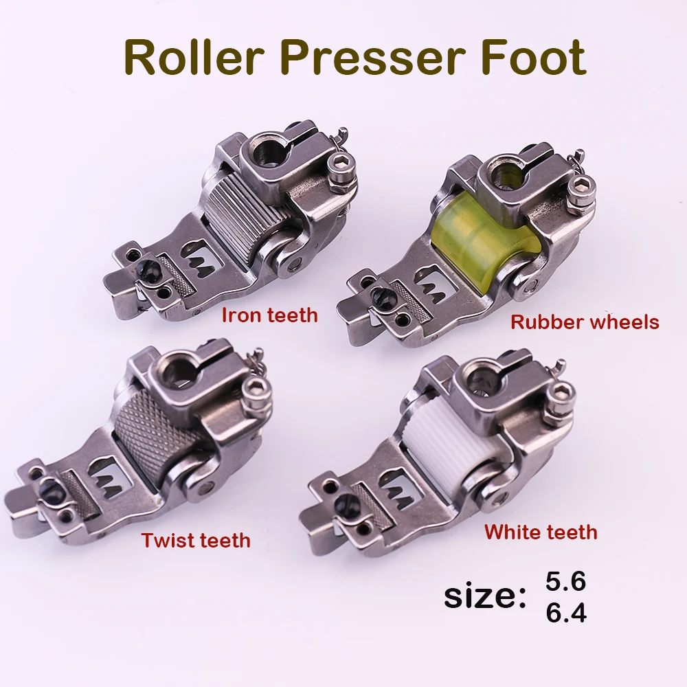 3 Needle 5 Thread Sewing Machine Roller Presser Foot 5.6  6.4 For PEGASUS W500 SIRUBA Double Needle RollerWheel Presser Foot