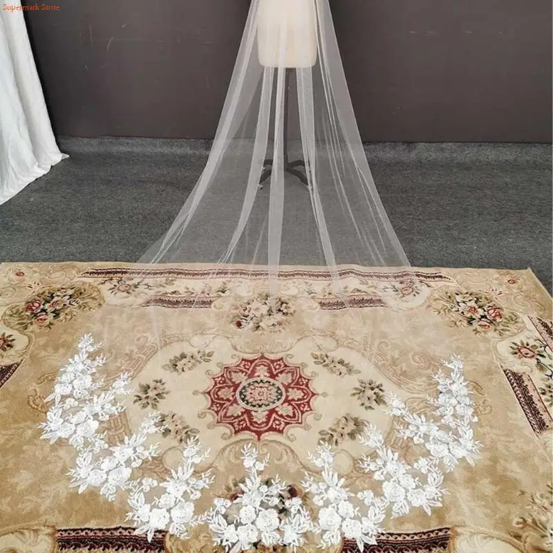 

Q5WE Bridal Veil Long Mantilla for Bachelorette Party Decorations Bride To Be Gift Bridal Shower Wedding White Long Veil