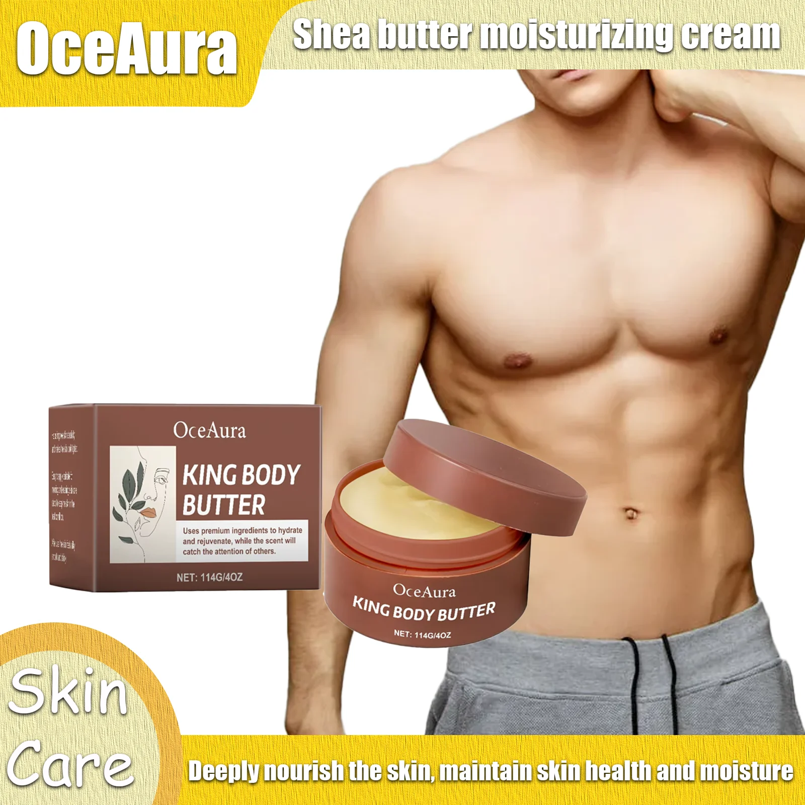 

OceAura Shea Butter Moisturizing Cream Moisturizing and Moisturizing Skincare Relieves Dryness Softens Smooth Moisturizing Cream
