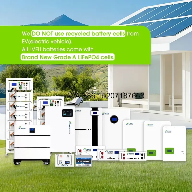 Wmwmnu for LVFU 24V 48V LiFePO4 Battery 100Ah 200Ah 280Ah 2.5kWh 5kWh 10kWh 15kWh 15KW Solar Energy Storage System Home