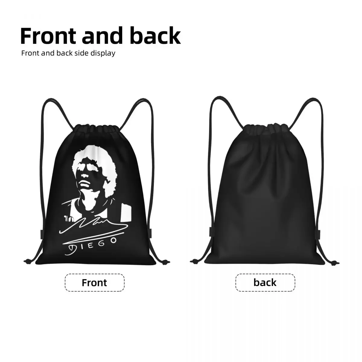 Custom Argentina Football Soccer Maradonas Drawstring Backpack Bags Men Women Lightweight Gym Sports Sackpack Sacks For Shopping