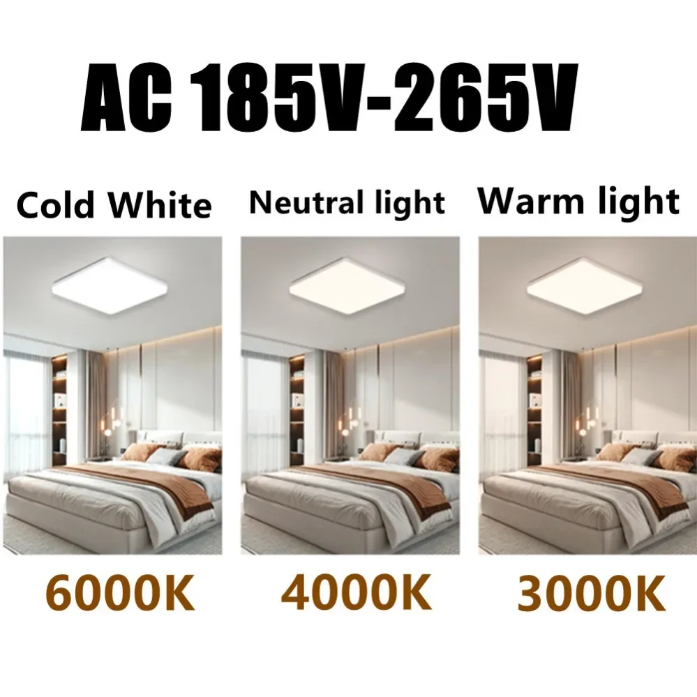 LED Ceiling Light Modern Square shape Ultra-thin Light Fixture Bedroom Living Room 18W 24W 36W 48W Indoor Home Decoration Light