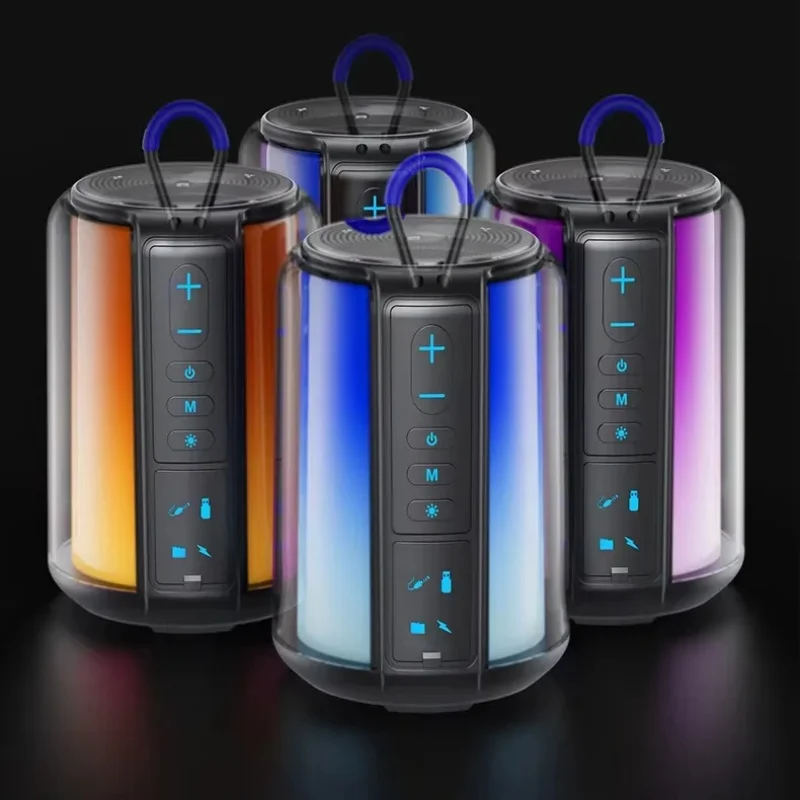 Najnowszy głośnik samochodowy Oświetlenie RGB Subwoofer stereo Bezprzewodowy głośnik Bluetooth Caixa De Som Przenośny kolorowy ekran Odtwarzacz muzyczny
