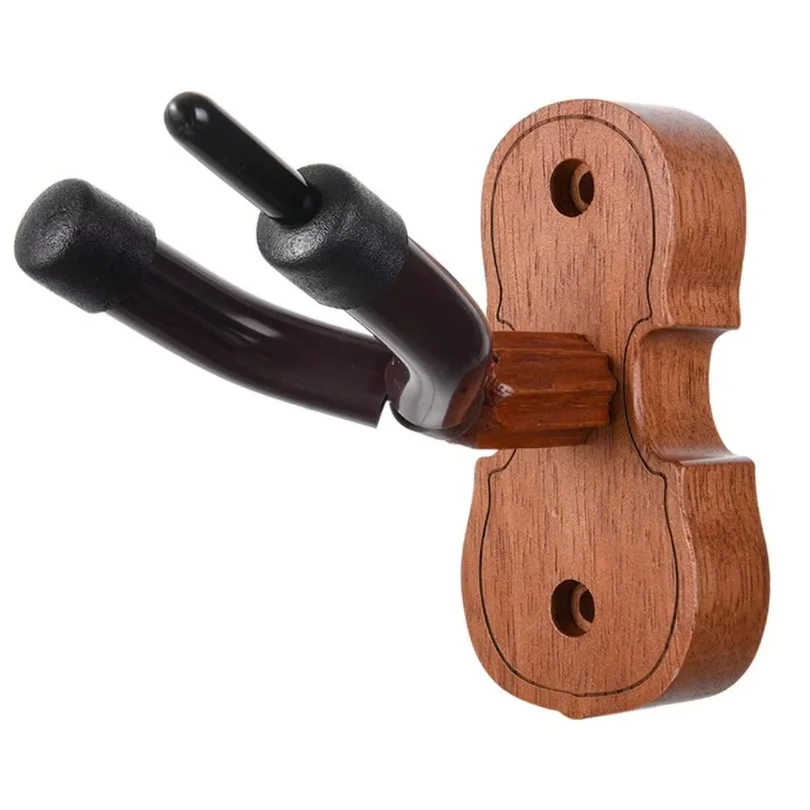 High Quality Wood Base Violin Hanger Hook Wall Mount with Bow Hook Violin/Viola Stand Non-slip Violin Hanger Violin/Viola