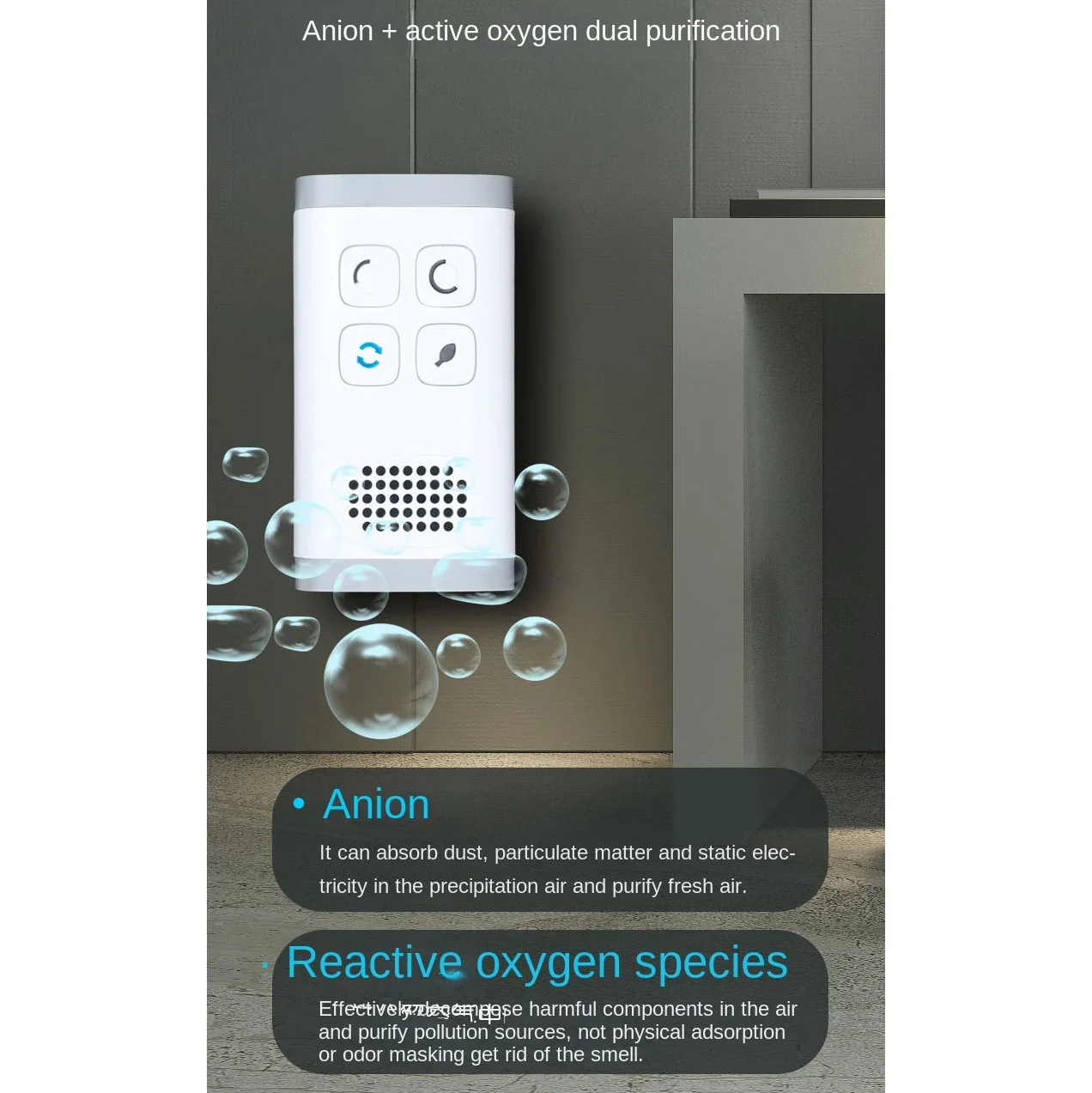 HOT Mini Air Purifier Ozone Generator Purification Home Bathroom Toilet Deodorizer Pet Deodorizer Air Ionizer US Plug