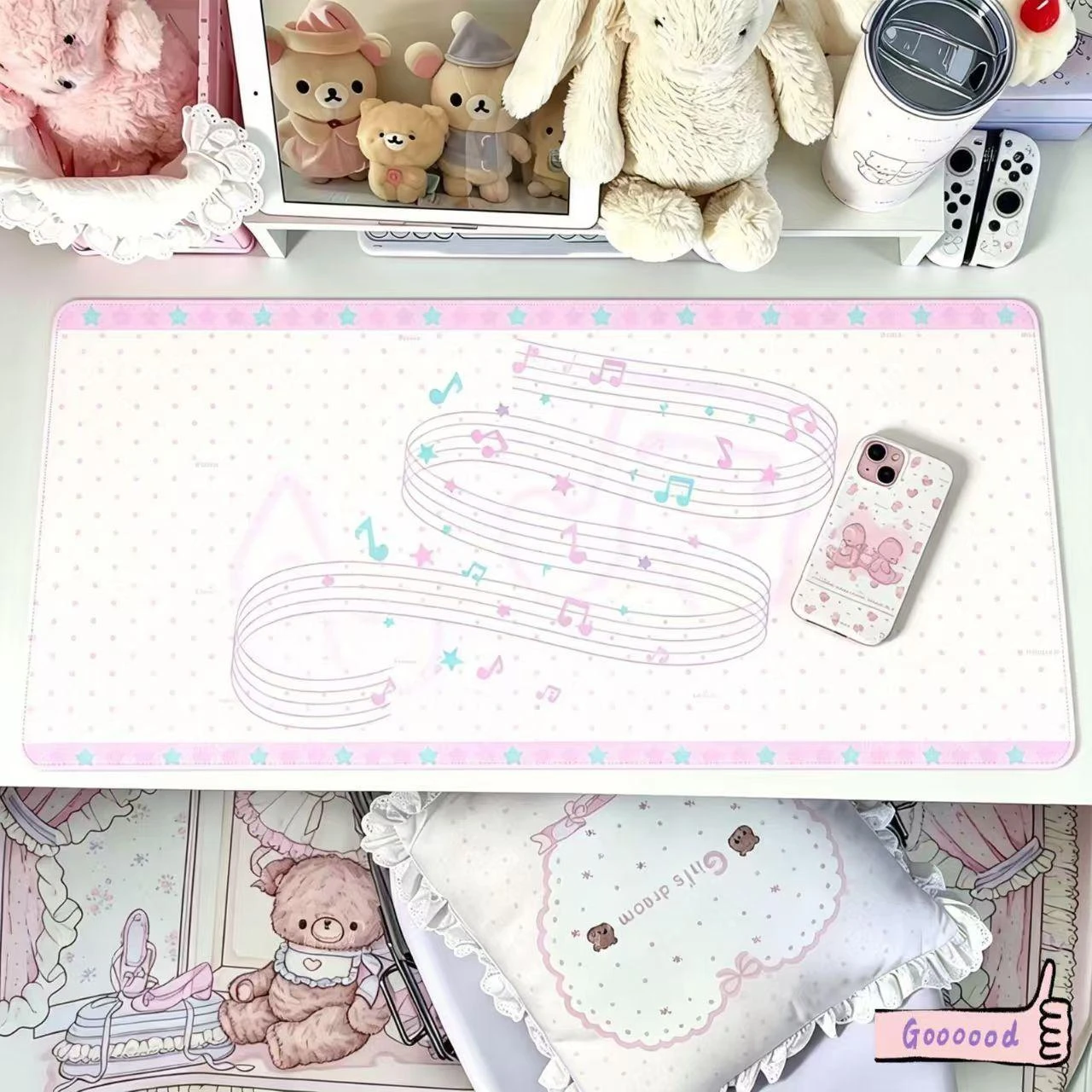 Musical Note Angel Wing PU Leather Desk Pad Mouse Protector Large Small Mouse Mat Home Office Game Pc Laptop Keyboard Mat Carpet
