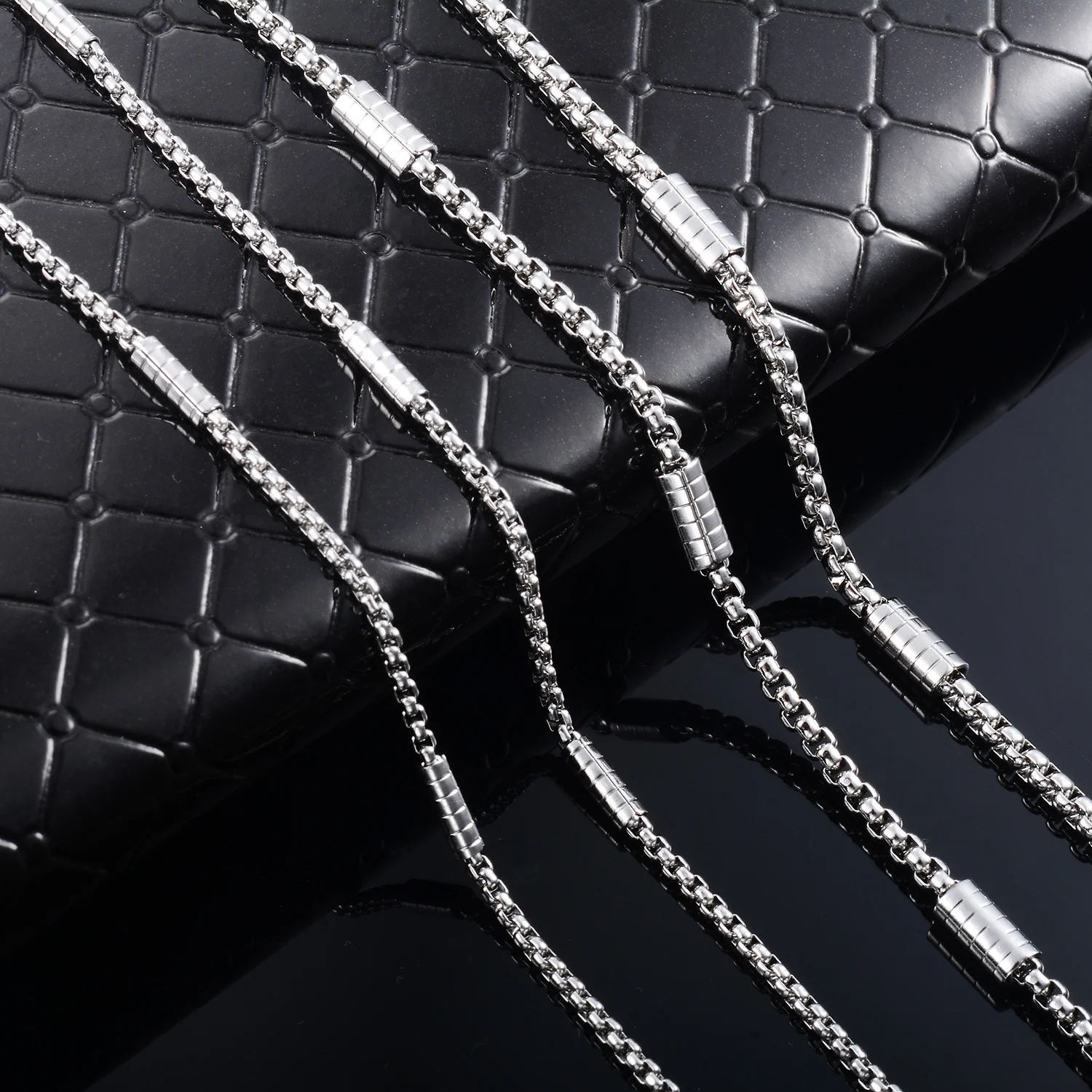 Yadreva Neuankunft Edelstahl-Halskette Handgefertigte Schlangen- und Zylinderkette für Männer und Frauen Schmuck – Detail 1