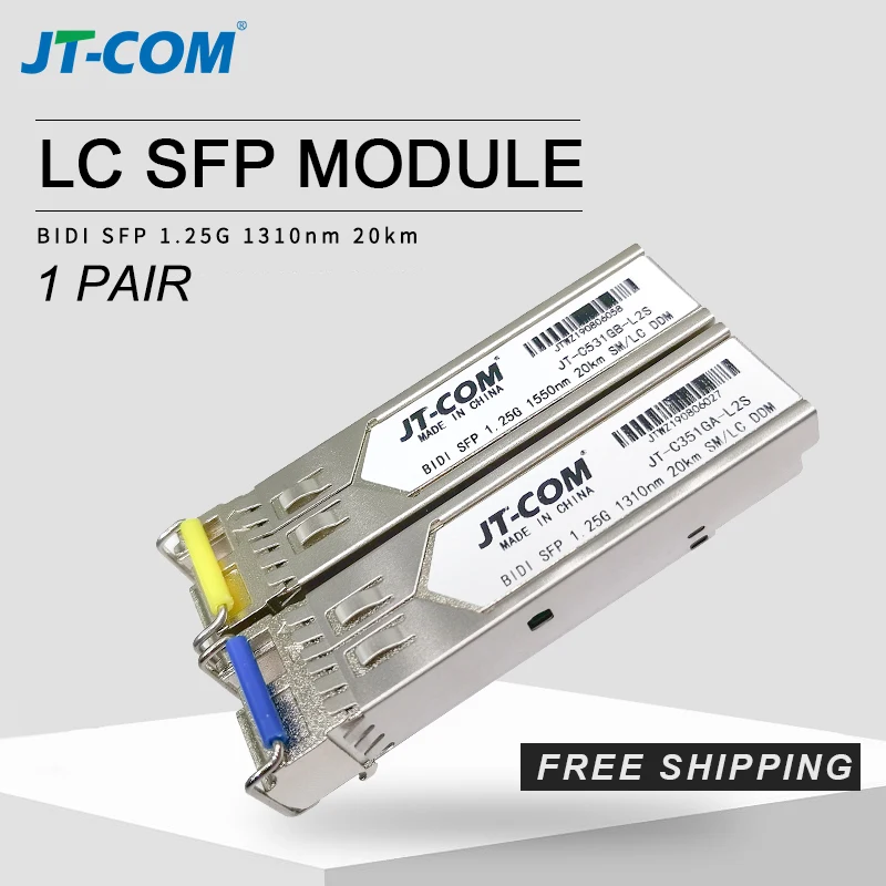 1Gb LC SFP Module single fiber Optical Transceiver Gigabit Fiber sfp switch module 3-120km Compatible with Mikrotik/Cisco switch