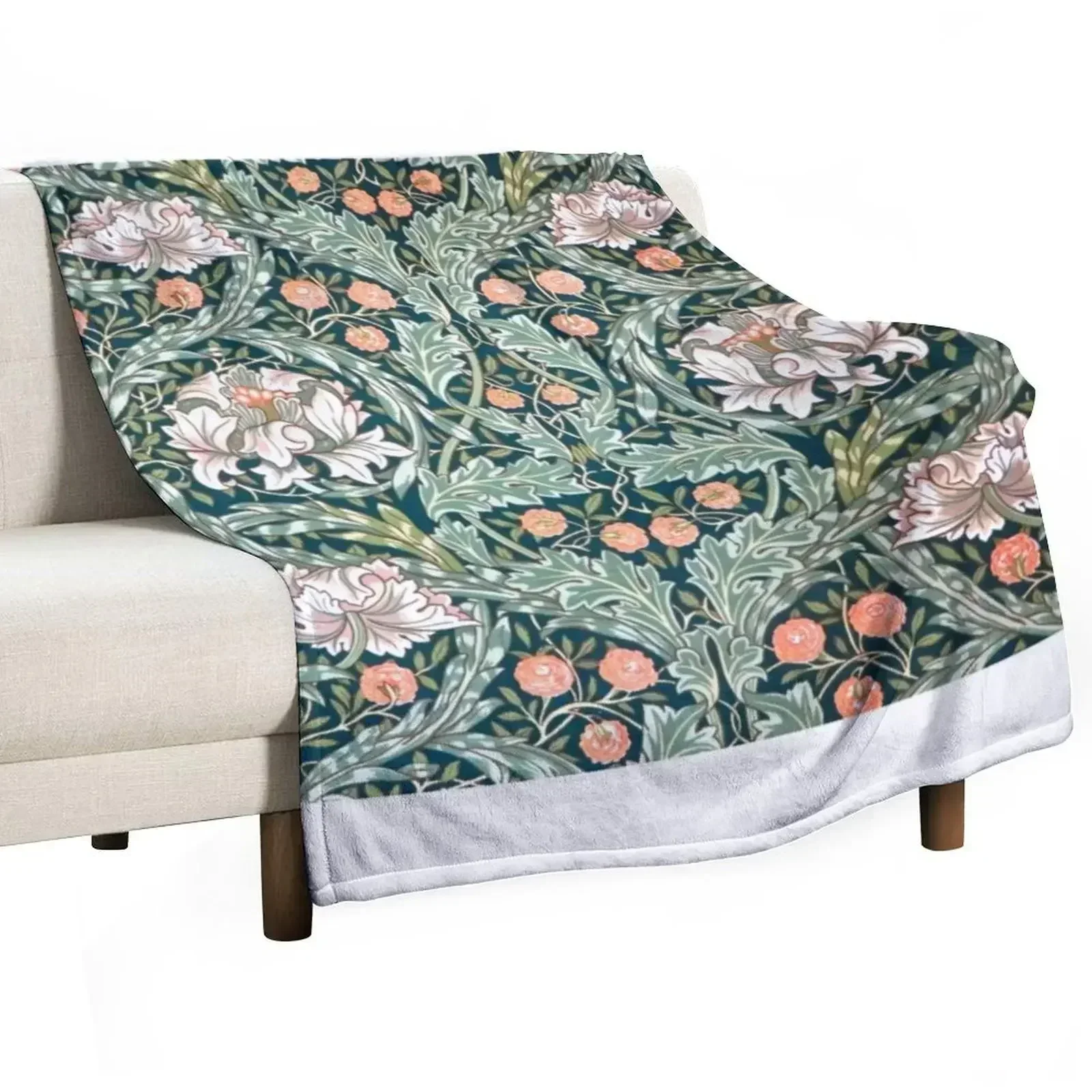 

Morris Exhibition Art William Morris Flower Print Art Throw Blanket Bed linens christmas decoration Blankets