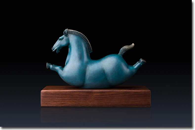 high grade gift  Home Company SHOP office TOP Decor ART bring wealth GOOD LUCK happy horse bronze Sculpture decor ART Statue