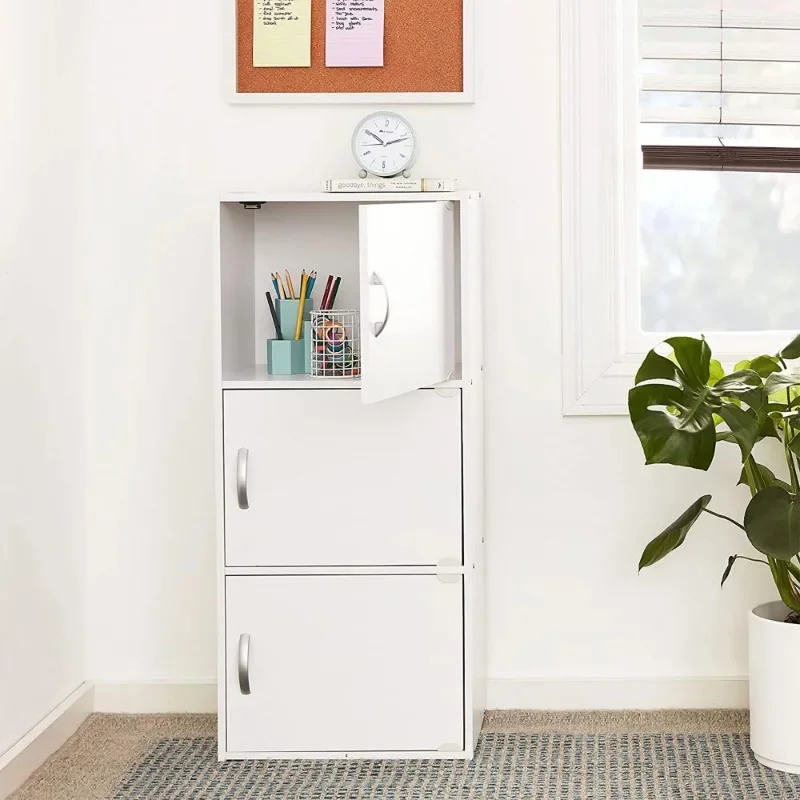 

3-Shelf, 3-Door Multi-purpose Cabinet, White