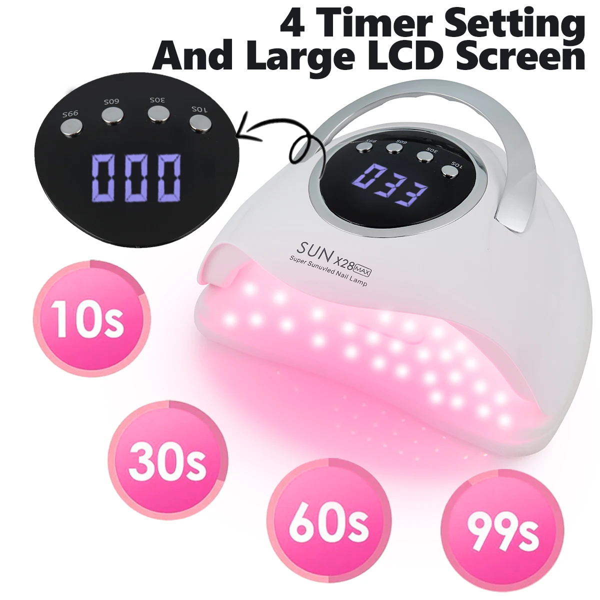 New Upgrade 90 LEDS Nail Dryer Lamp X28MAX Infrared Sensor LED Manicure for Quick Drying All Gel Nail Polish Drying Salon Tools